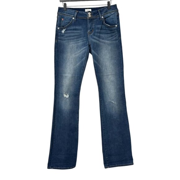 Hudson Signature Bootcut Jeans Medium Wash Distressed Mid Rise Rare Size 30 x 34 - Picture 9 of 9